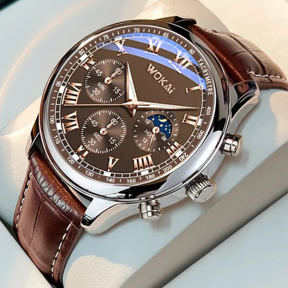 Men’s Casual Watch – Leather Strap Business & Sports Wristwatch