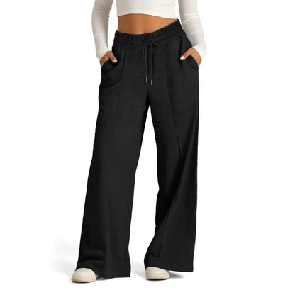 Women’s Yoga Sweatpants Bottom – Straight Leg Loose Fit Wide Leg Gym & Casual Pants