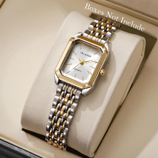 Women’s Rectangle Dial Quartz Watch | Minimal | Steel Strap | Gift