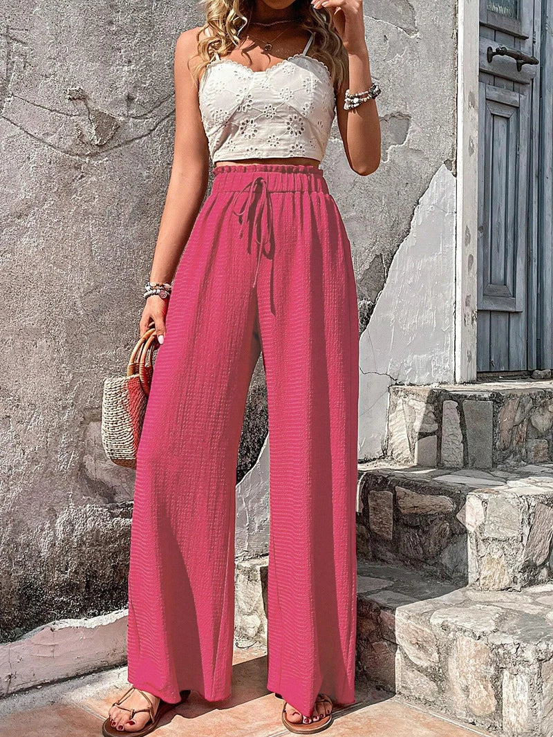 Women’s Bubble Style Wide Leg Pants Bottom – Spring Summer Fashion