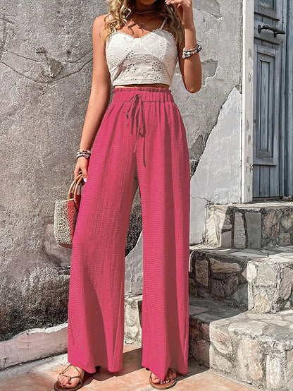 Women’s Bubble Style Wide Leg Pants Bottom – Spring Summer Fashion