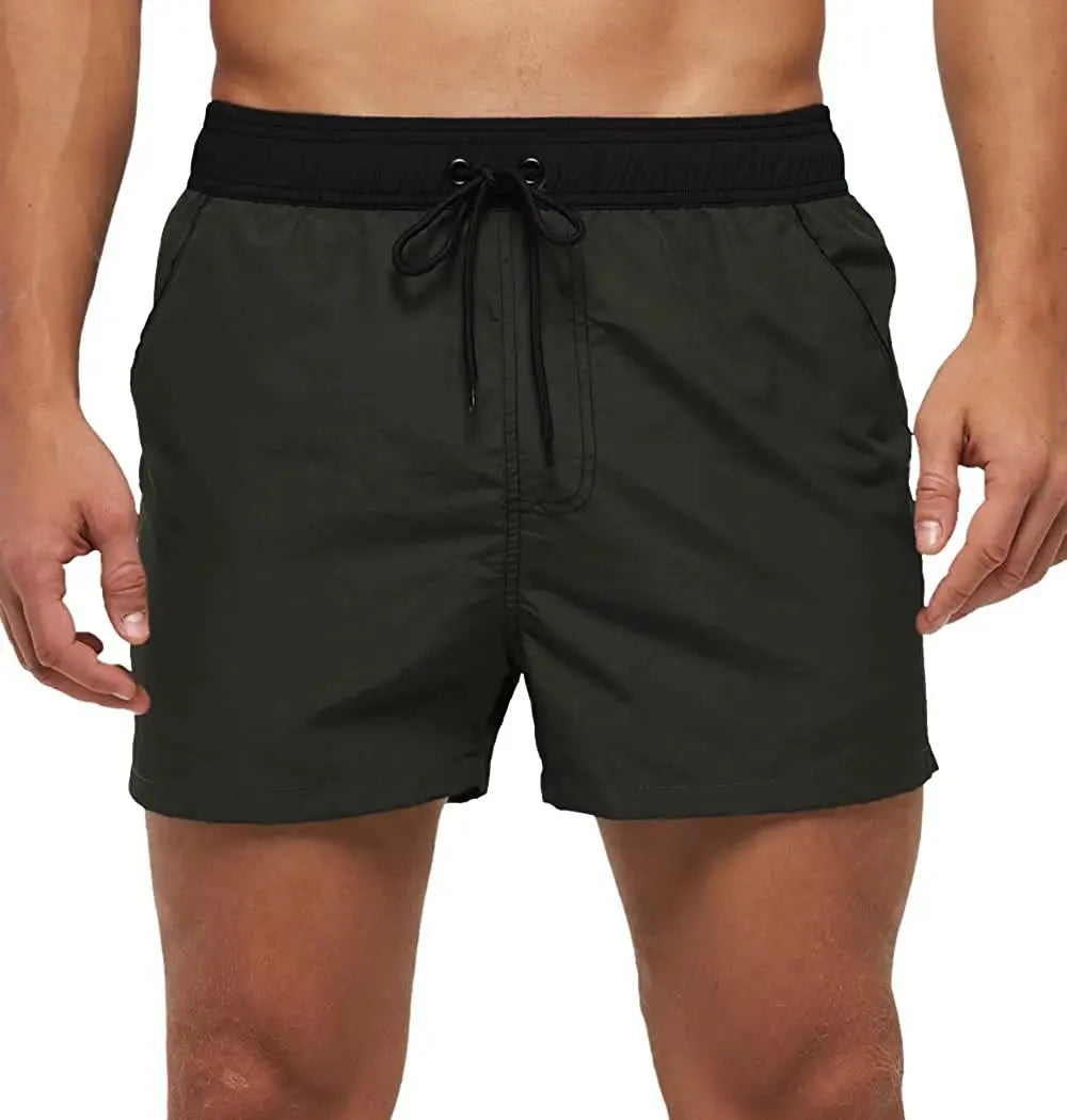 Men’s Quick-Dry Swim Shorts – Elastic Waist Surf & Beach Board Swimwear