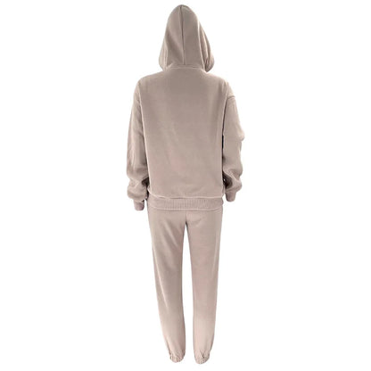 Women’s Autumn Winter Fleece Tracksuit Set – 2 Piece Casual Outfit