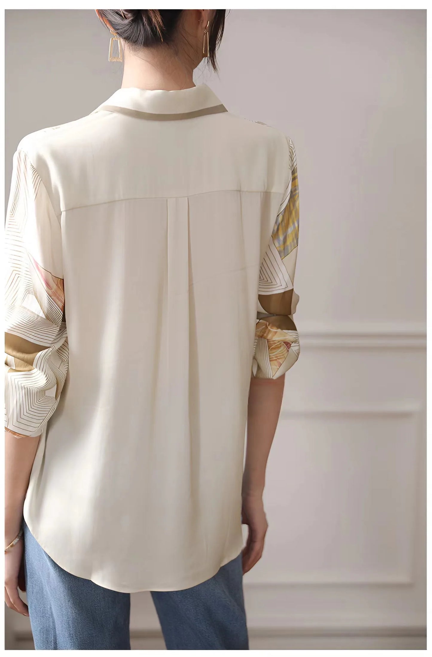 Women’s Fashion Print Top | Elegant Long Sleeve Blouse | Spring Autumn Shirt