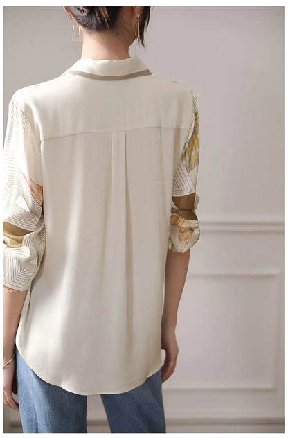 Women’s Fashion Print Top | Elegant Long Sleeve Blouse | Spring Autumn Shirt