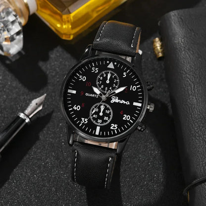 Men’s Luxury Business Watch – Leather Strap Wristwatch, Elegant Casual Clock Gift