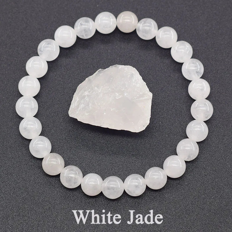 Women’s Natural Moss Agate Bead Bracelet – Healing Energy Stone Jewelry