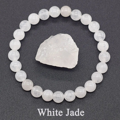 Women’s Natural Moss Agate Bead Bracelet – Healing Energy Stone Jewelry