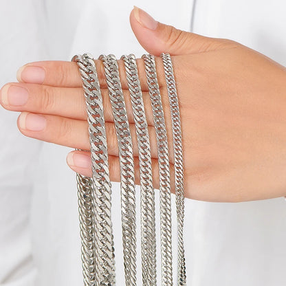 Men’s Cuban Link Chain Necklace – Stainless Steel Chunky Curb Jewelry