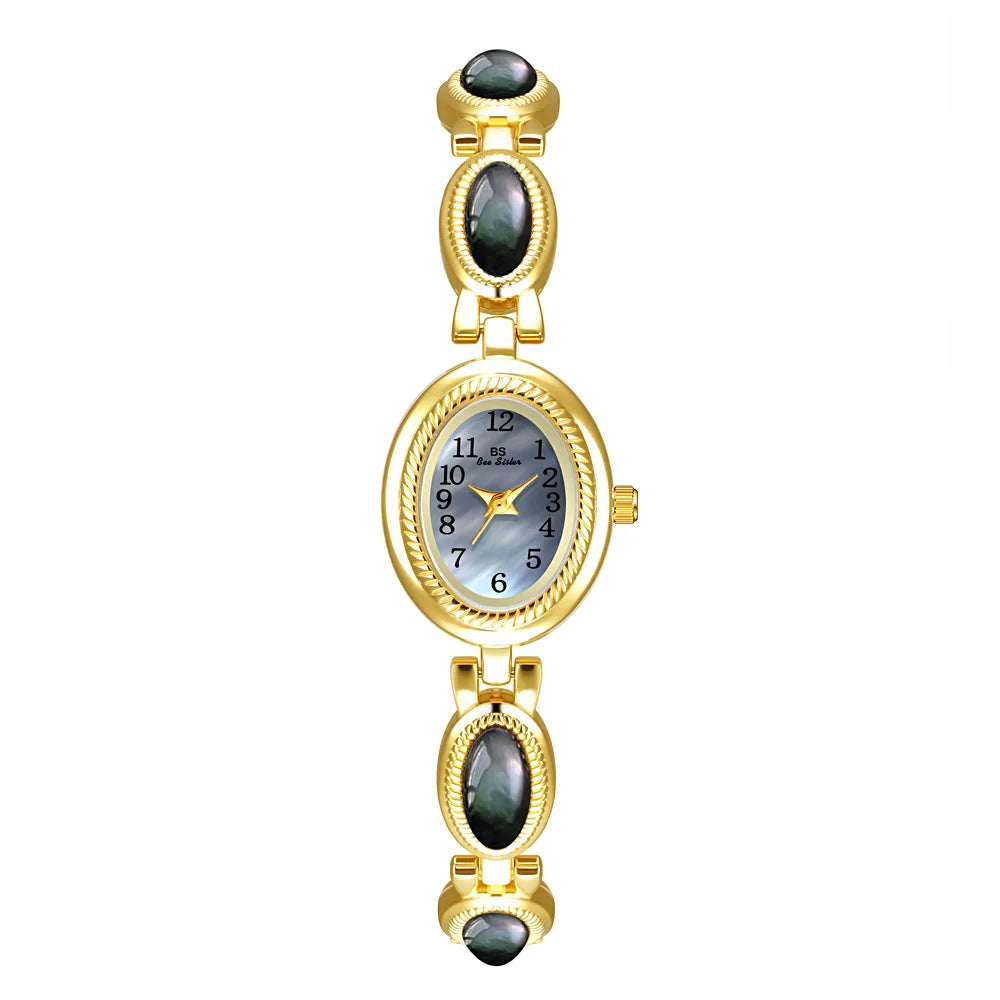 Women’s Oval Small Dial Quartz Watch | Retro | Gold Tone | Elegant