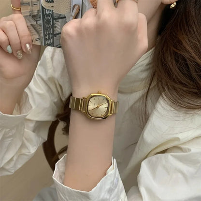 Women’s Gold Stainless Steel Watch – Elegant Luxury Quartz Wristwatch Gift