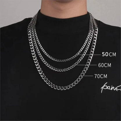 Men’s Cuban Link Chain Necklace – Stainless Steel Hip Hop Choker Jewelry