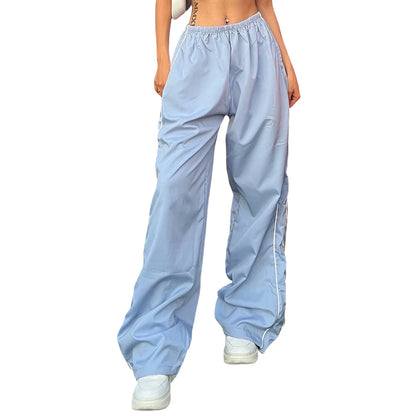 Women’s Y2K Elastic Waist Baggy Cargo Pants Bottom – Parachute Streetwear