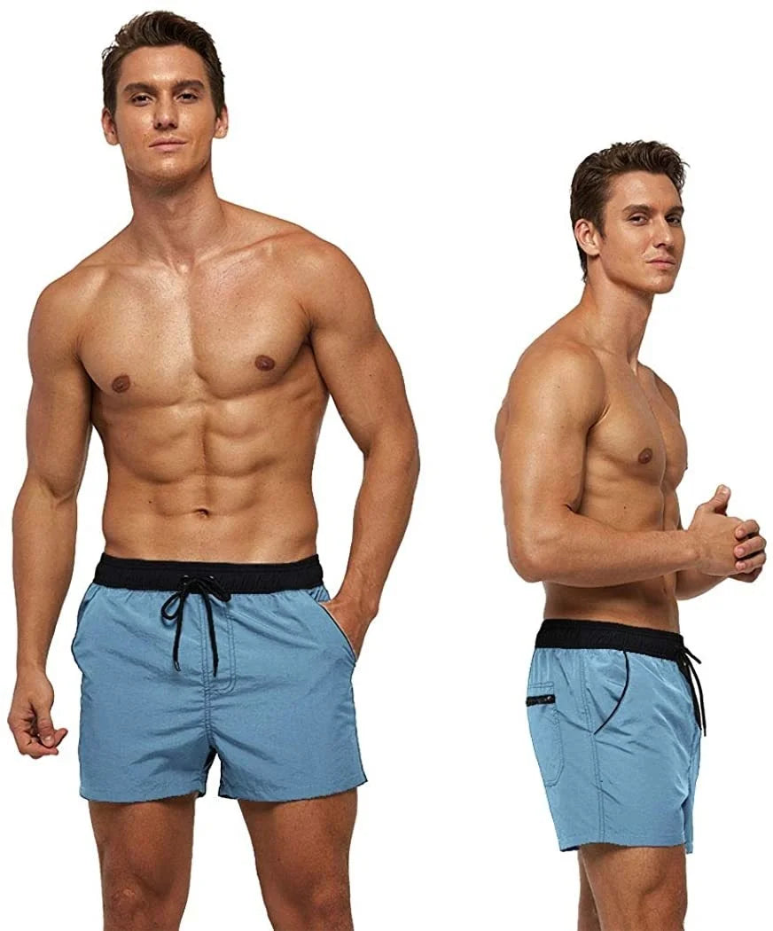 Men’s Quick-Dry Swim Shorts – Elastic Waist Surf & Beach Board Swimwear