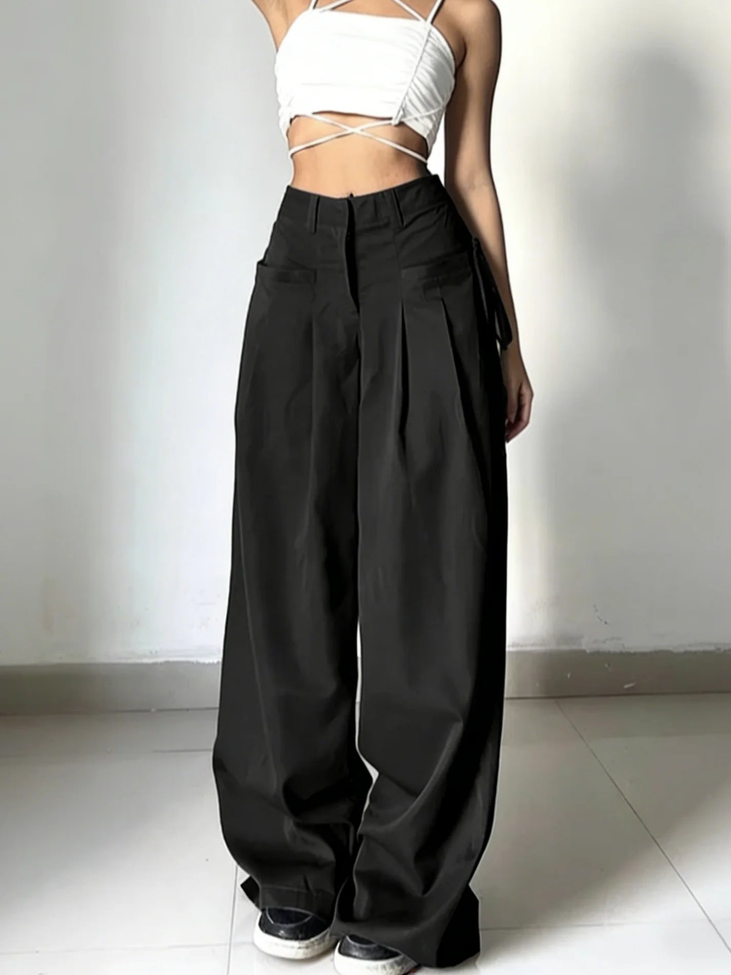 Women’s High Waist Wide Leg Pants Bottoms | Office Chic | Loose Fit | Elegant