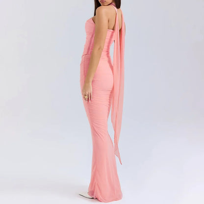 Women’s Elegant Maxi Dress with Scarf