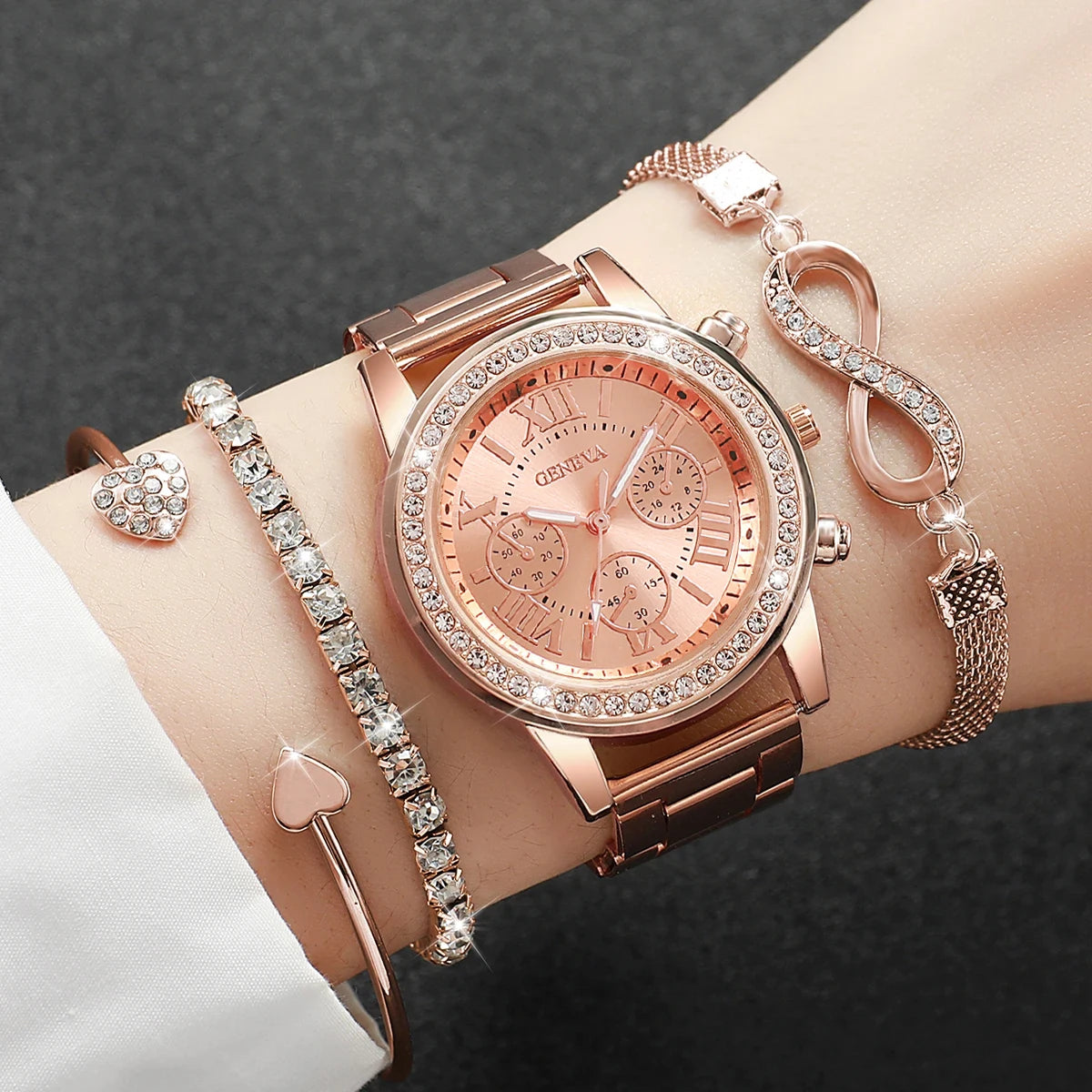 Women’s Watch Jewelry Set | Rhinestone | Steel Band | Quartz