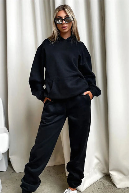 Women’s Autumn Winter Fleece Tracksuit Set – 2 Piece Casual Outfit