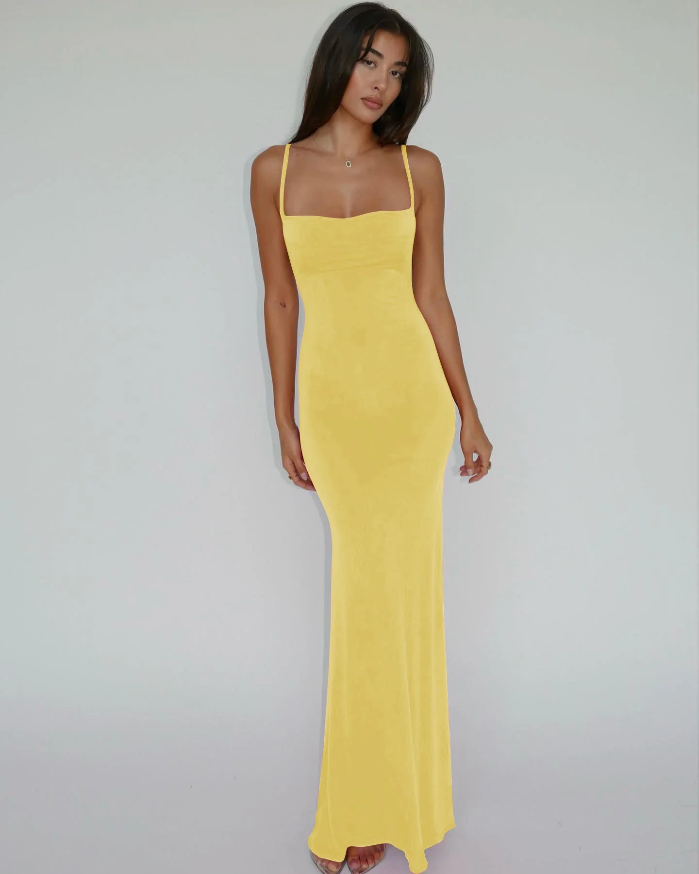 Women’s Sleeveless Backless Maxi Dress – Elegant Solid Y2K Spring Prom & Party Dress