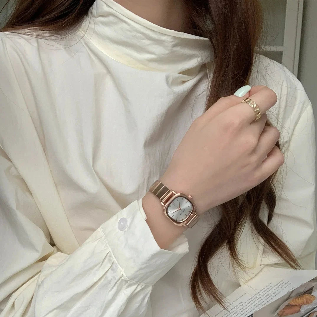 Women’s Gold Stainless Steel Watch – Elegant Luxury Quartz Wristwatch Gift