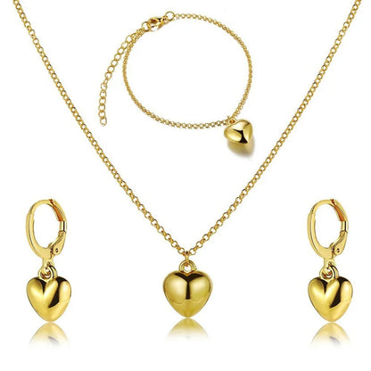 Women’s 3PCS Pearl Jewelry Set – Elegant Round Necklace & Earrings for Wedding or Gift