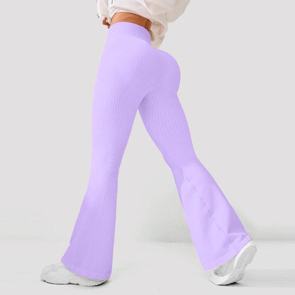 Women’s High-Waisted Flared Yoga Pants – Breathable 4-Way Stretch Sports Bottoms