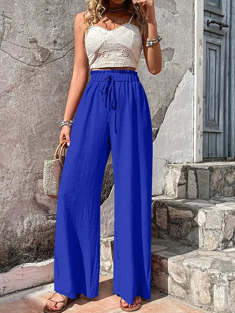 Women’s Bubble Style Wide Leg Pants Bottom – Spring Summer Fashion