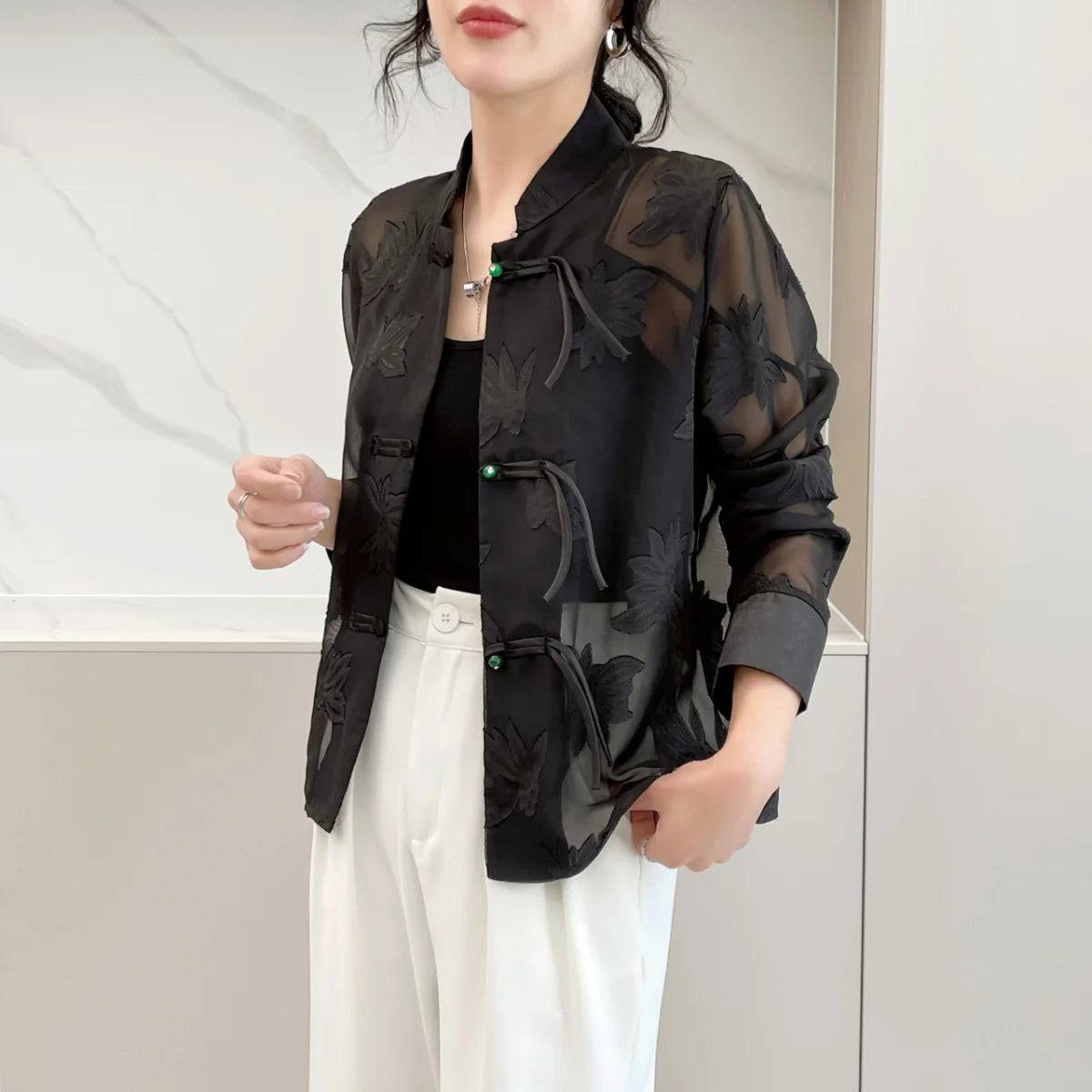 Women’s Sheer Jacket Style Outerwear