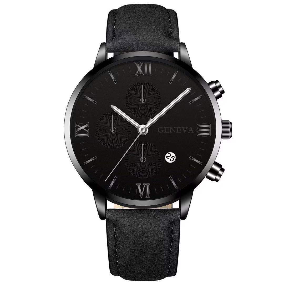 Men’s Luxury Quartz Sport Watch – Leather Strap Analog Wristwatch with Date