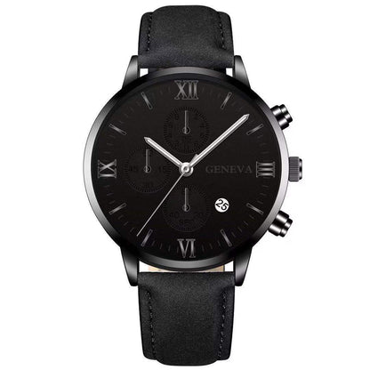 Men’s Luxury Quartz Sport Watch – Leather Strap Analog Wristwatch with Date