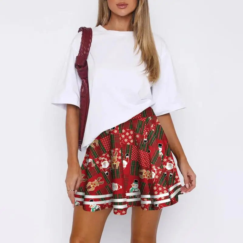 Women’s Retro Plaid Pleated Skirt Bottom – Y2K Vintage A-Line Mini School Uniform Style