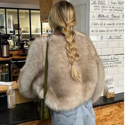 Women’s Cropped Outerwear | Faux Fur | Streetwear | Luxury Puffer Jacket
