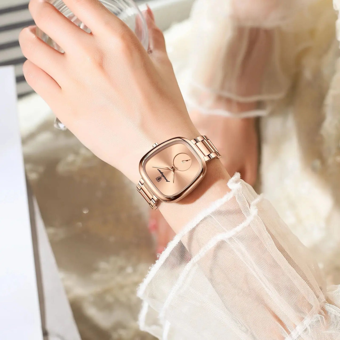 Women’s Luxury Stainless Steel Watch – Waterproof Elegant Timepiece