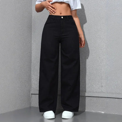 Women’s High-Waist Denim Pants – Vintage Wide-Leg Streetwear Jeans Bottom
