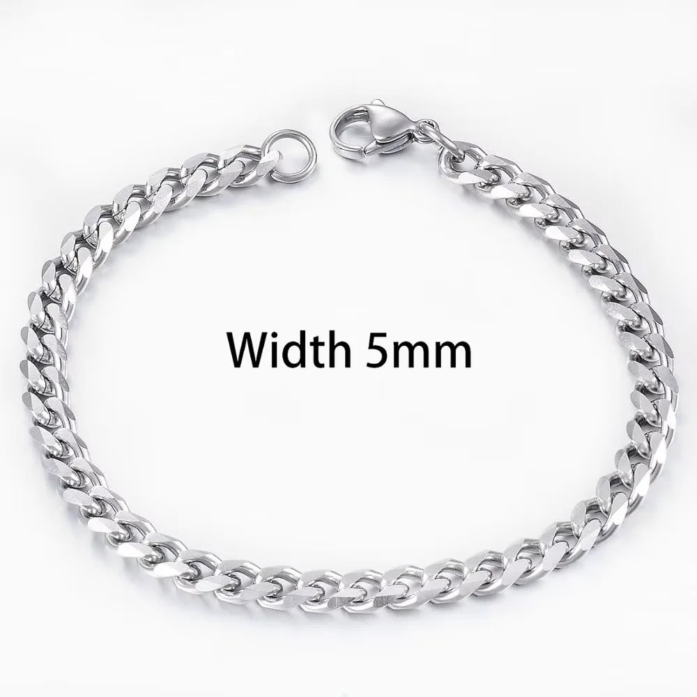 Men’s Stainless Steel Cuban Bracelet – Gold Color Hip Hop Punk Jewelry