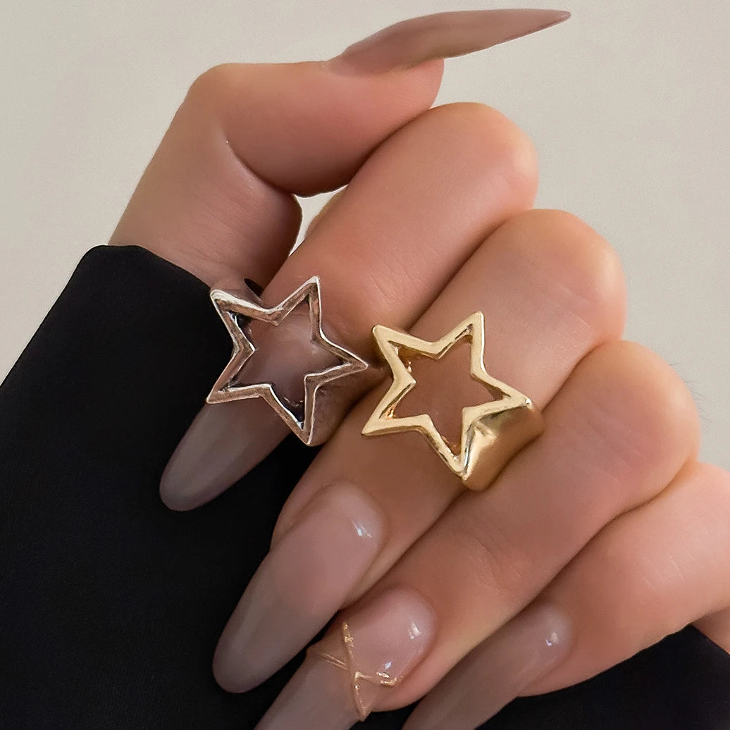 Women’s Jewelry Hollow Star Open Ring | Punk | Goth | Adjustable