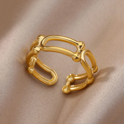 Women’s Jewelry Wide Open Ring | Statement | Gold Tone | Unisex