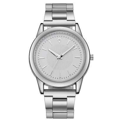 Men’s Casual Stainless Steel Watch – Round Dial Luxury Business Wristwatch