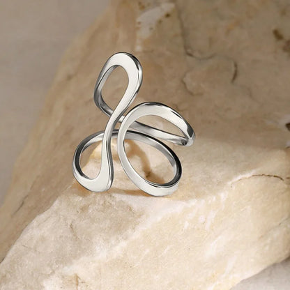 Women’s Jewelry Stainless Steel Open Ring | Punk | Geometric | Silver Tone