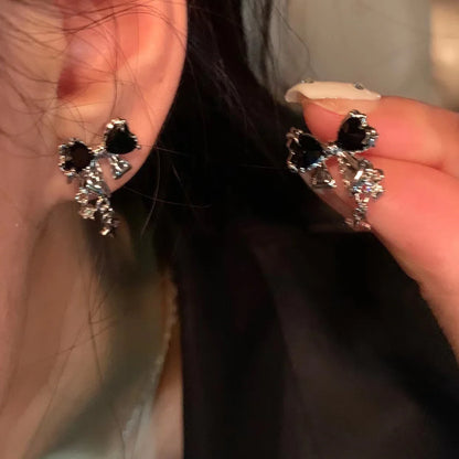 Women’s Jewelry Bowknot Zircon Stud Earrings | Y2K | Pink Crystal | Party