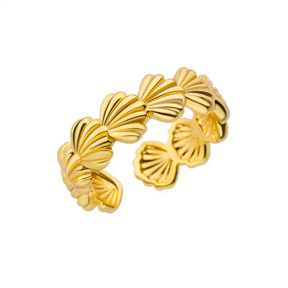 Women’s Jewelry Shell Star Open Ring | Trendy | Gold Tone