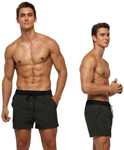 Men’s Quick-Dry Swim Shorts – Elastic Waist Surf & Beach Board Swimwear