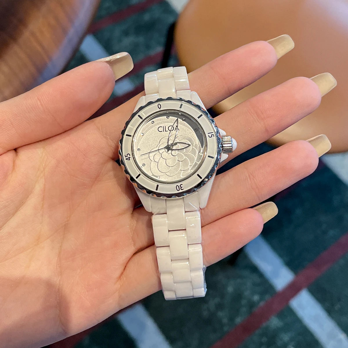 Women’s White Ceramic Quartz Watch | Light Luxury | Small Dial | Elegant