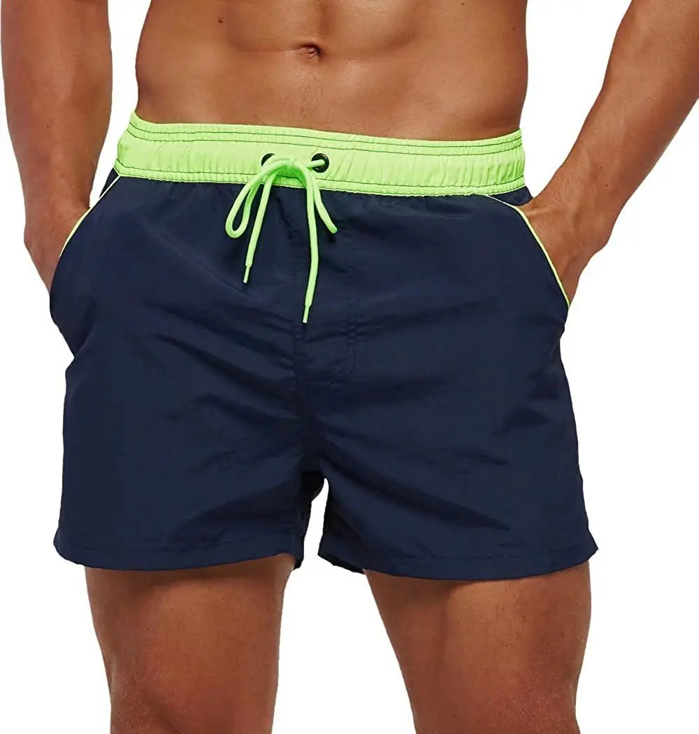 Men’s Quick-Dry Swim Shorts – Elastic Waist Surf & Beach Board Swimwear