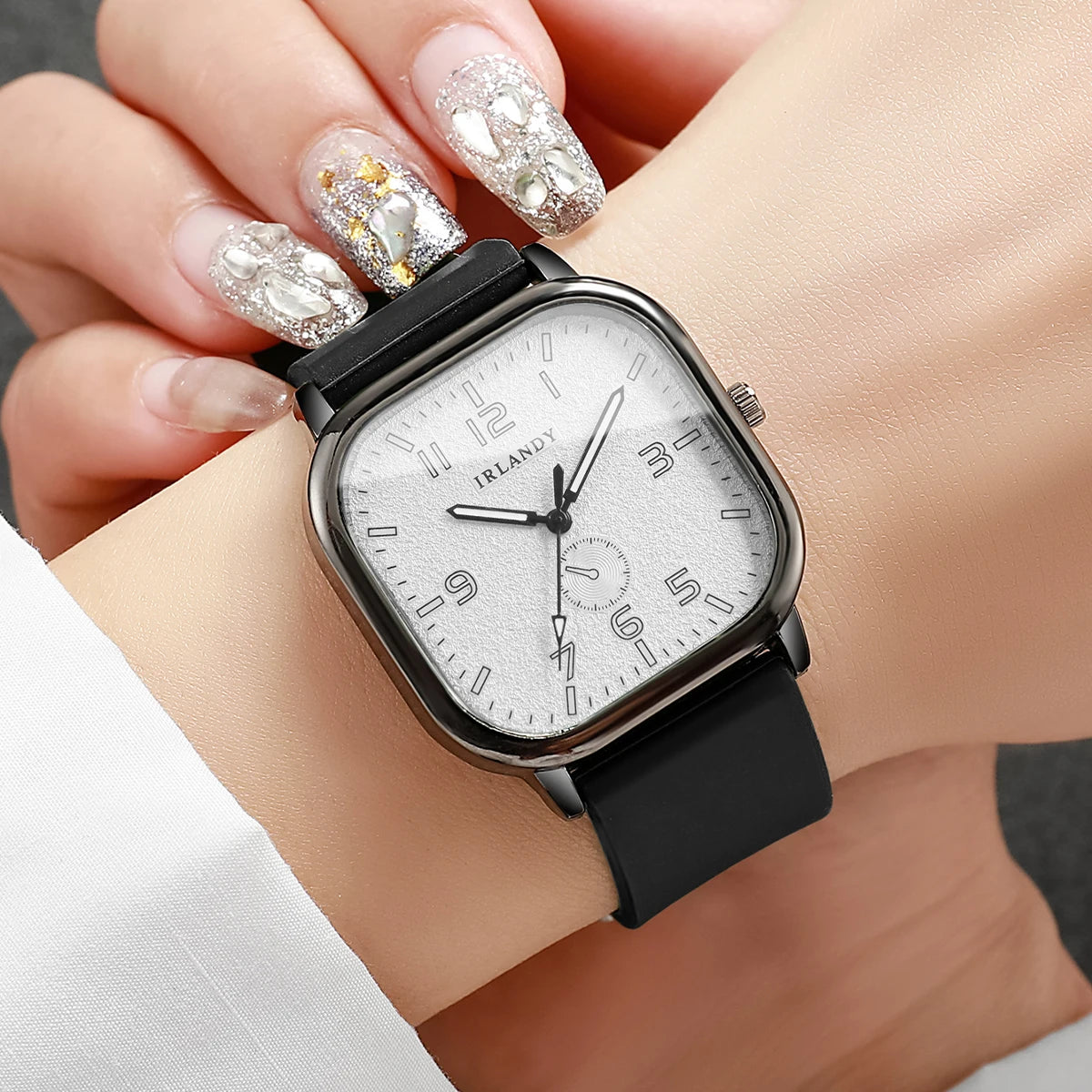 Women’s Square Dial Quartz Watch | Casual | Silicone Strap | Sporty