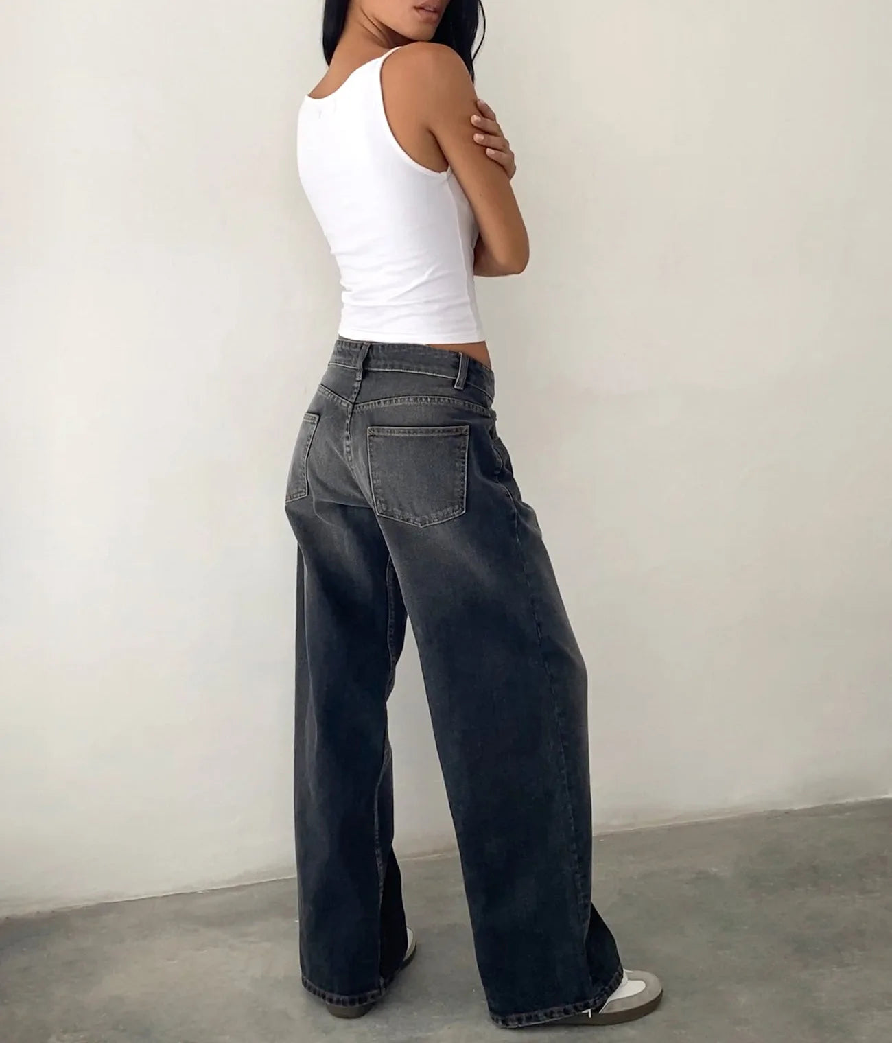Women’s Jeans Bottom – Low Waist Straight Denim Pants with Pockets Casual Y2K Streetwear