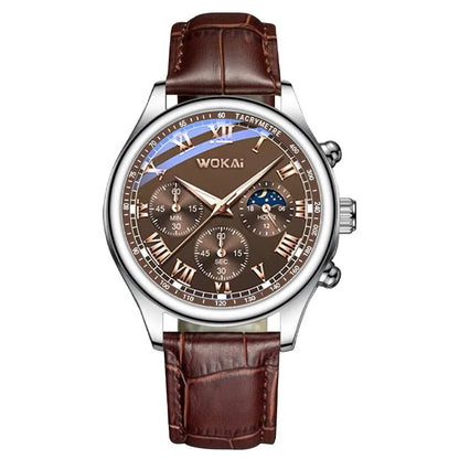 Men’s Luxury Quartz Sport Watch – Leather Strap Analog Wristwatch with Date