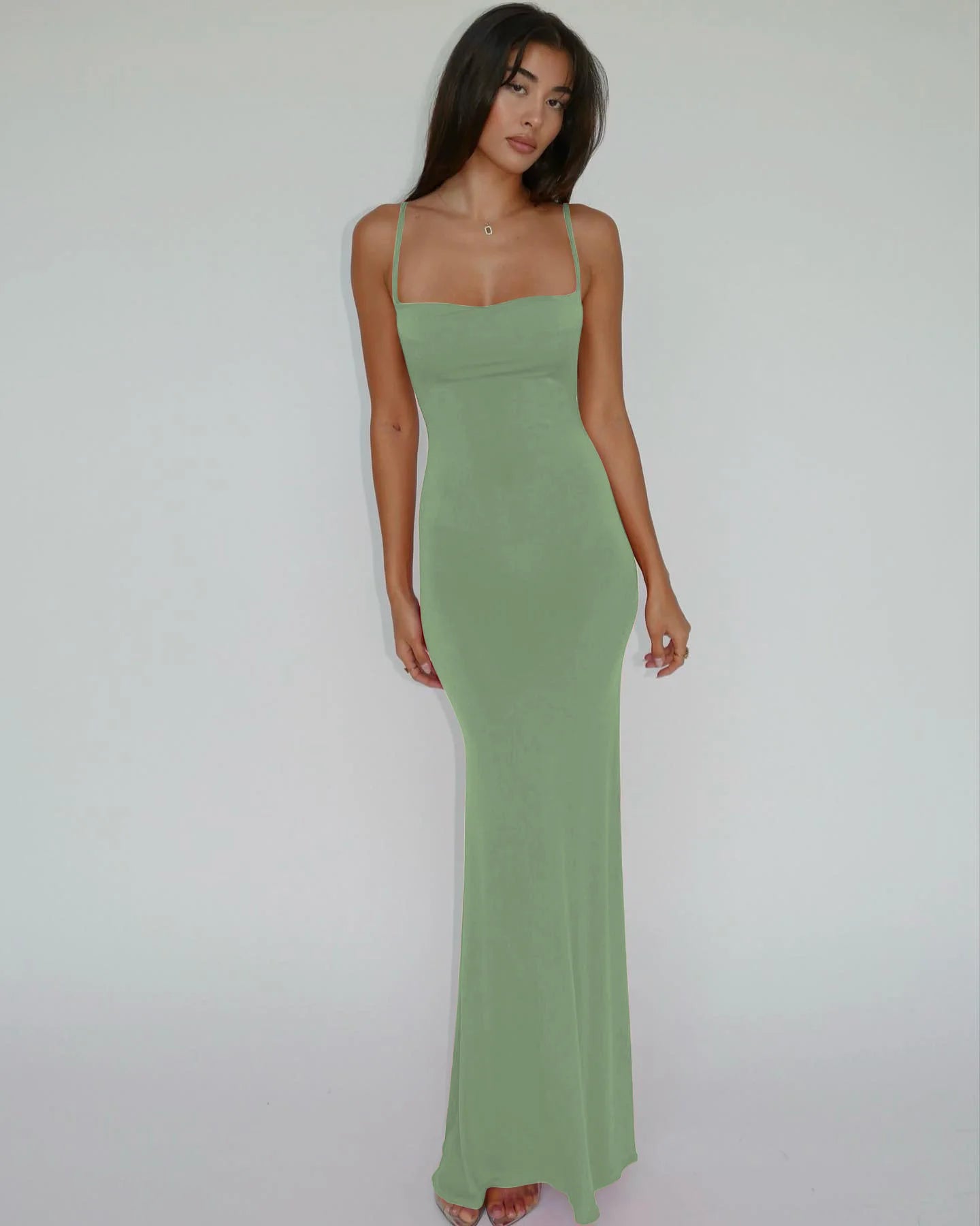 Women’s Sleeveless Backless Maxi Dress – Elegant Solid Y2K Spring Prom & Party Dress