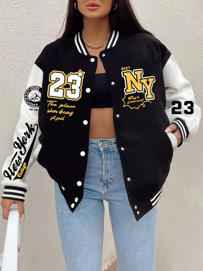 Women’s Printed Baseball Outerwear Jacket