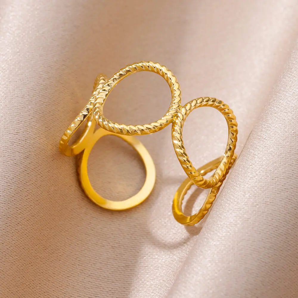 Women’s Jewelry Wide Open Ring | Statement | Gold Tone | Unisex